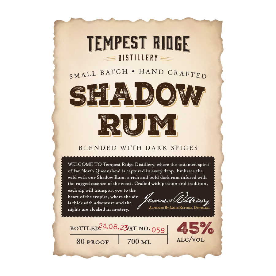 Red wine bottle label design for Dangerous Animals