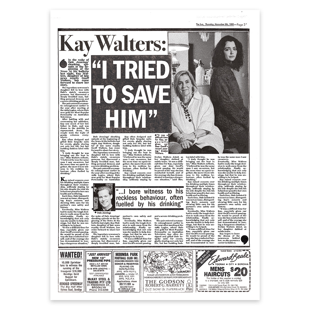 1989 newspaper recreation prop, including photo editing