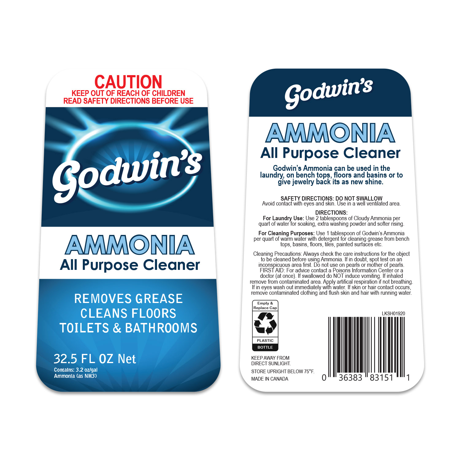 Label design for prop cleaning product