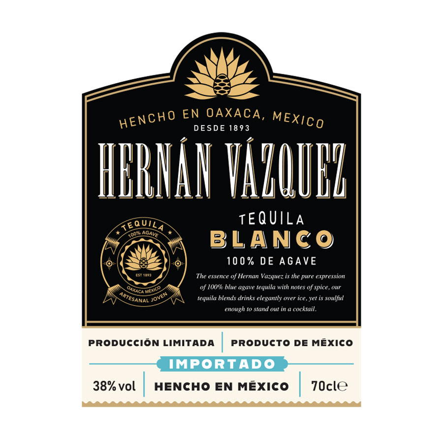 Tequila bottle label design