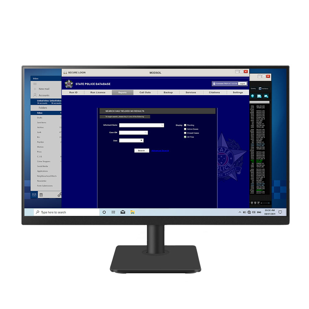 Design of police interface (The Clearing)