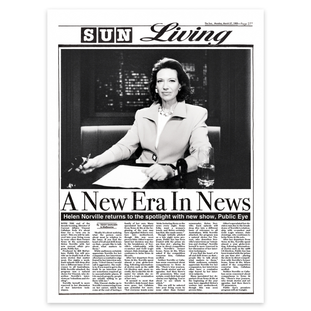 1989 newspaper recreation prop, including photo editing