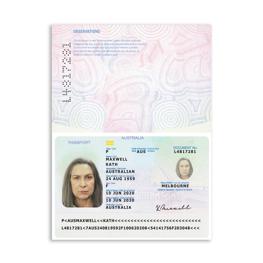 Recreation of Australian passport