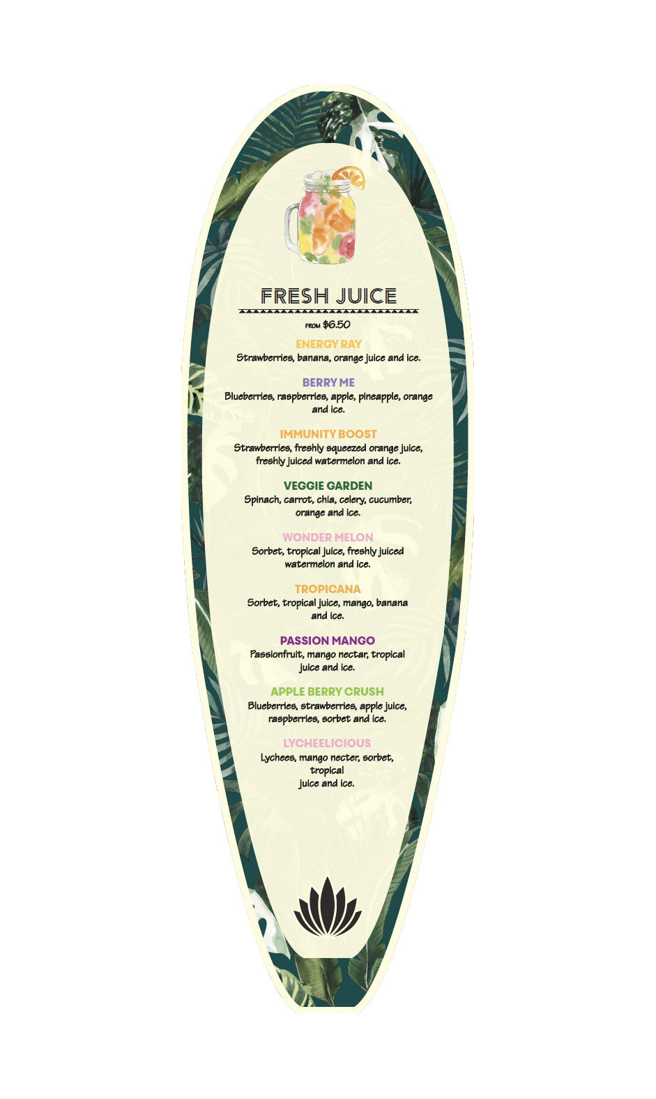 Menu signage design