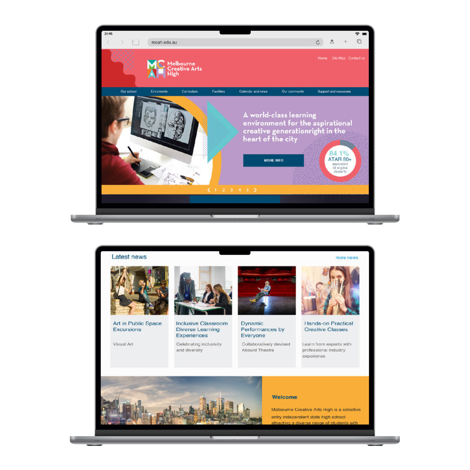 Scrollable webpage design for arts school (Crazy Fun park)