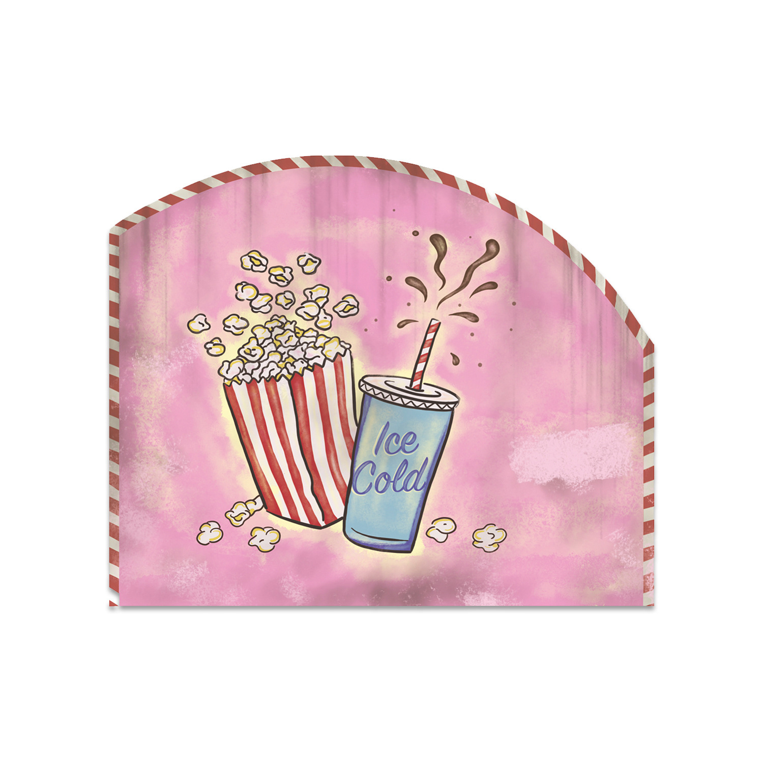 Concession stand sign including illustration and ageing/distressing