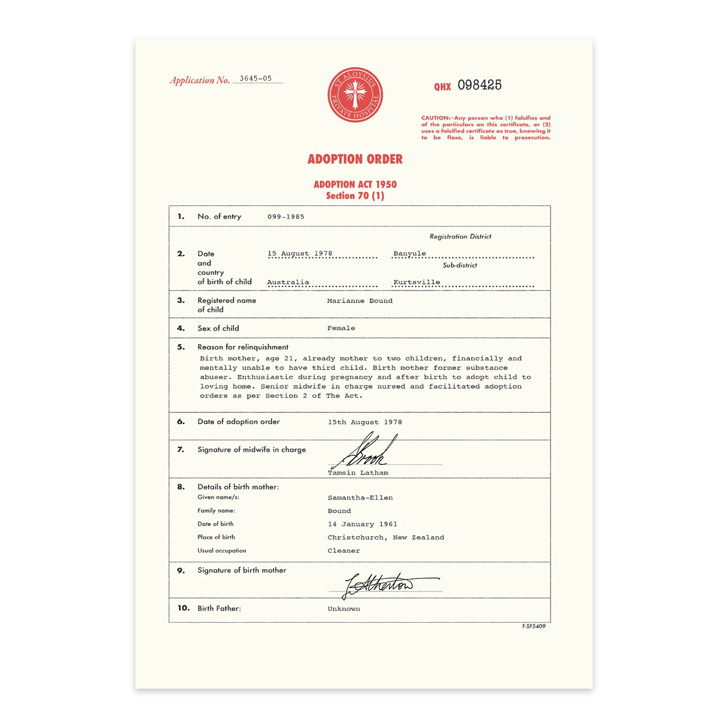 Retro adoption order recreation