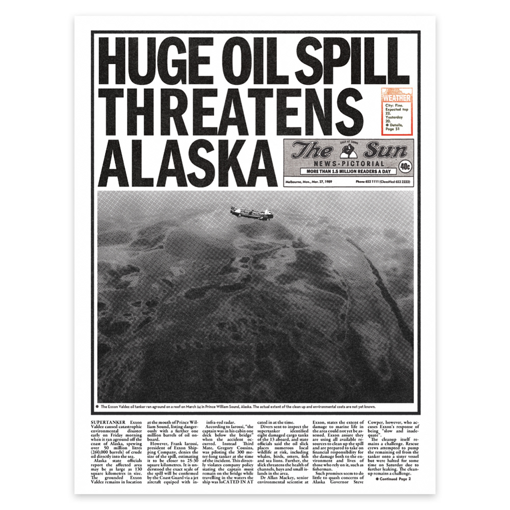 1989 newspaper recreation prop, including photo editing