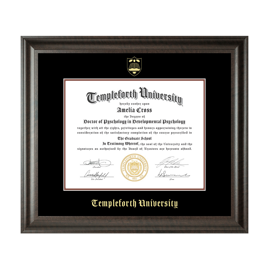 Certificate design for ficticious university