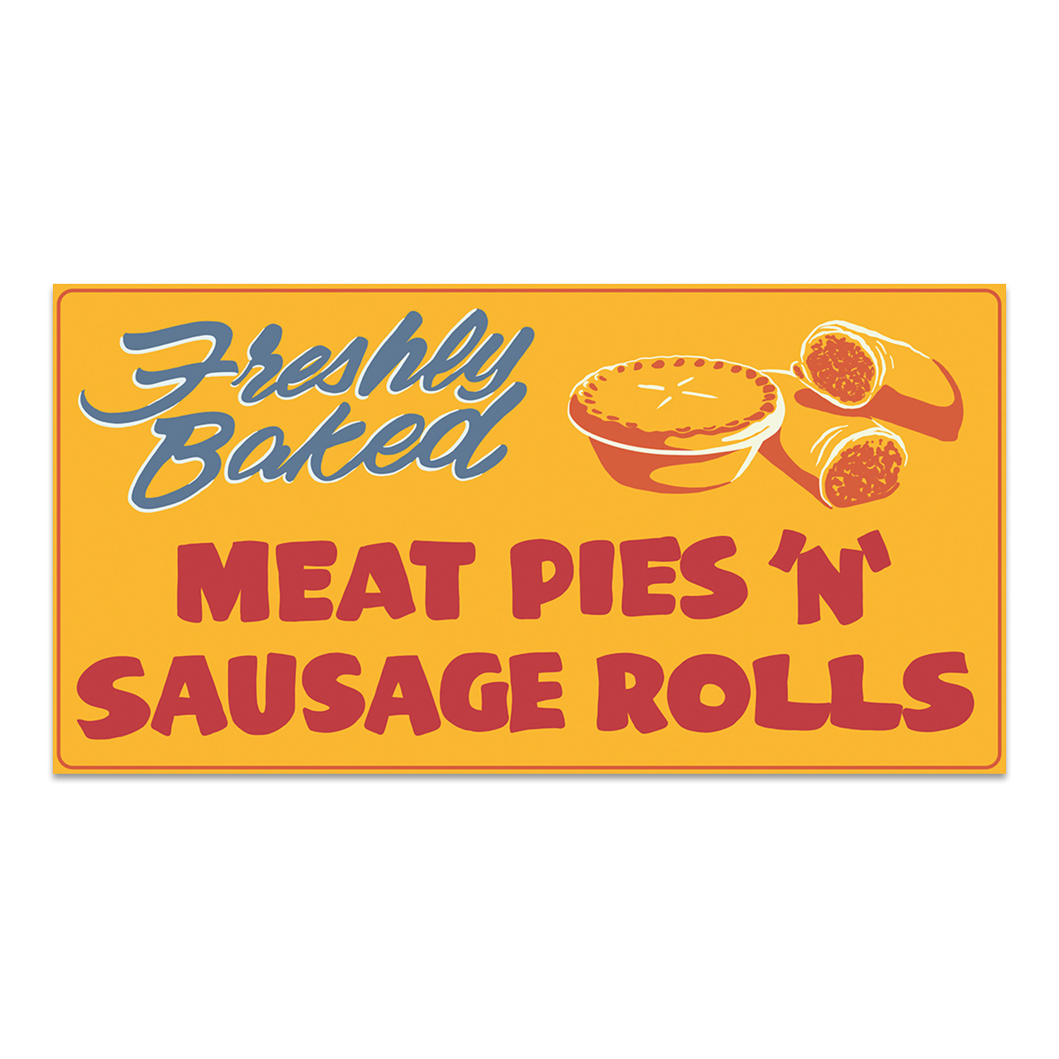 Corner shop sign including illustration