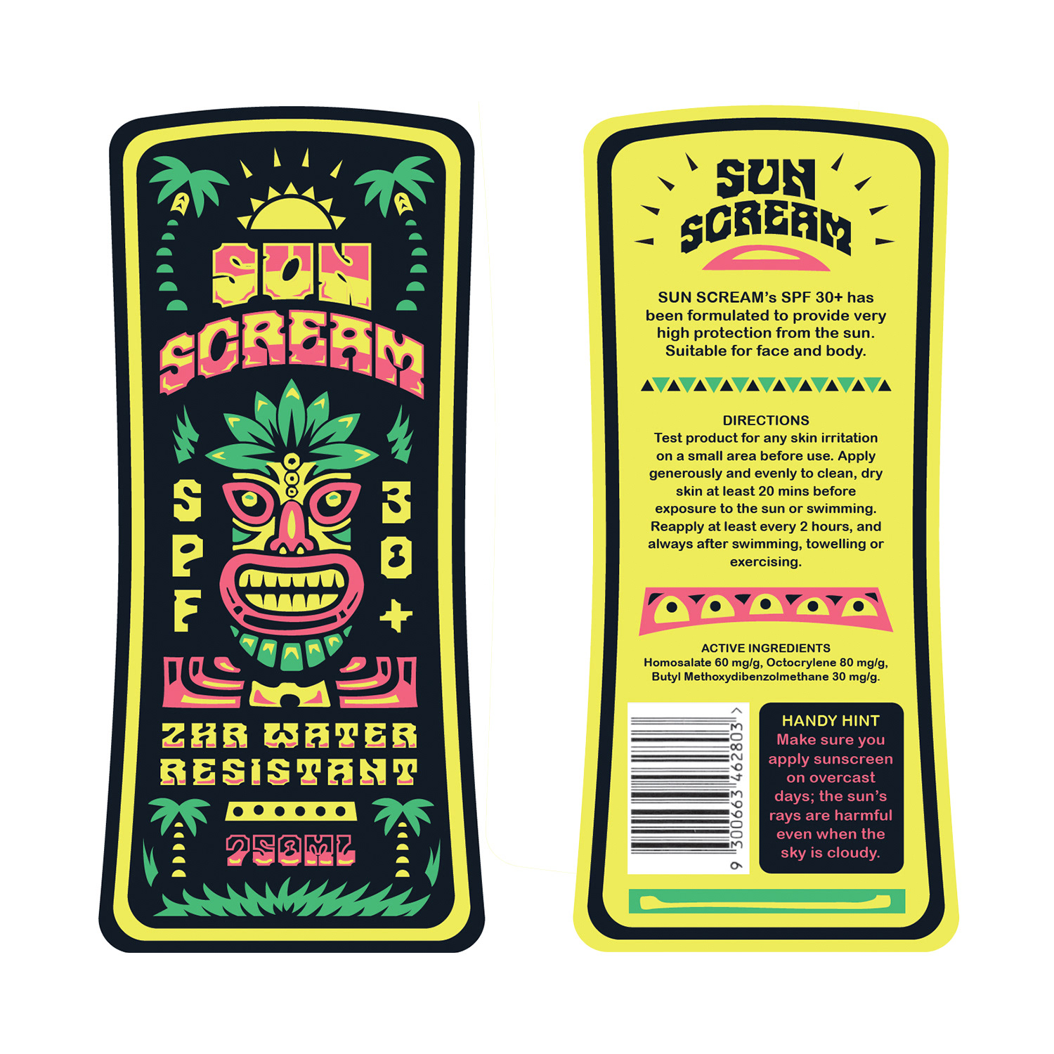 Sunscreen bottle labels (Crazy Fun Park)