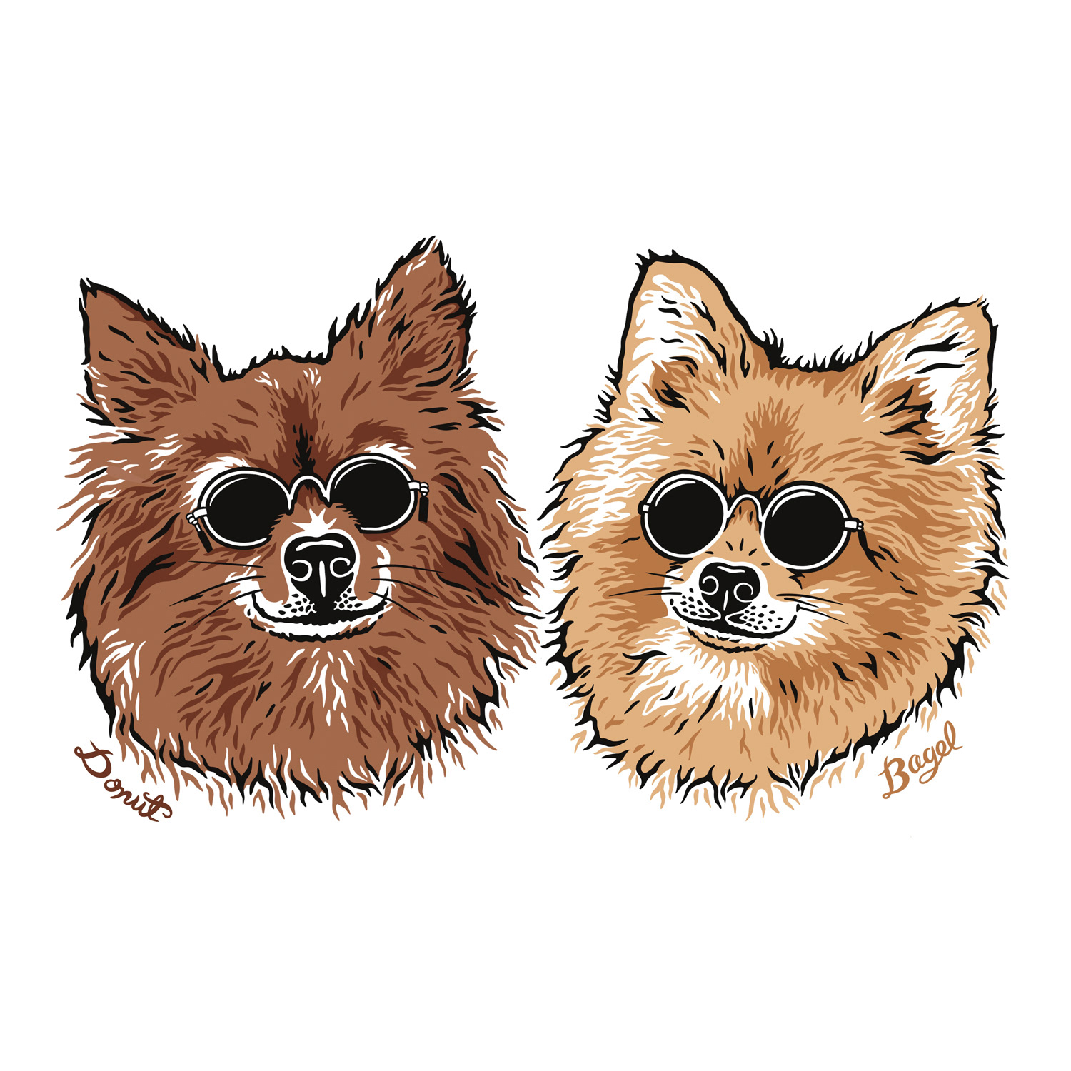 Pet portrait drawn in Procreate