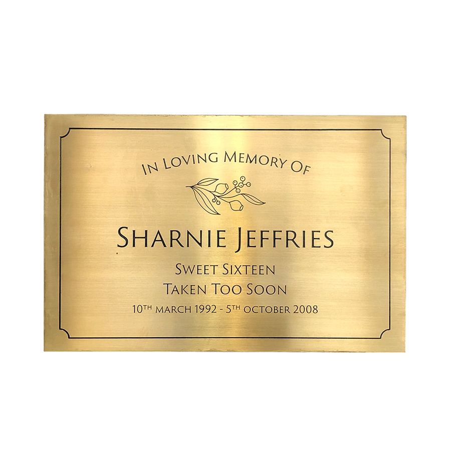 Memorial plaque design