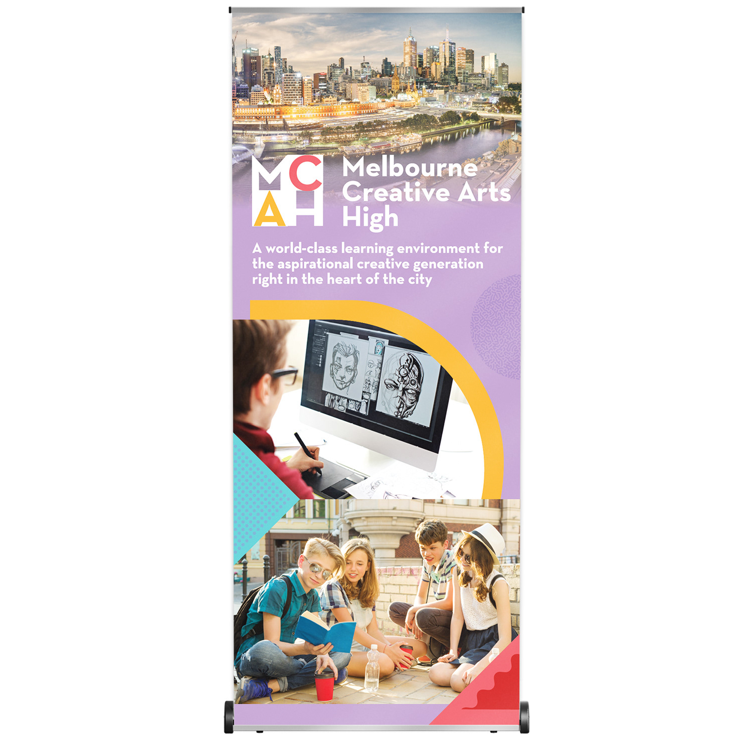 Art school advertising pull-up banner