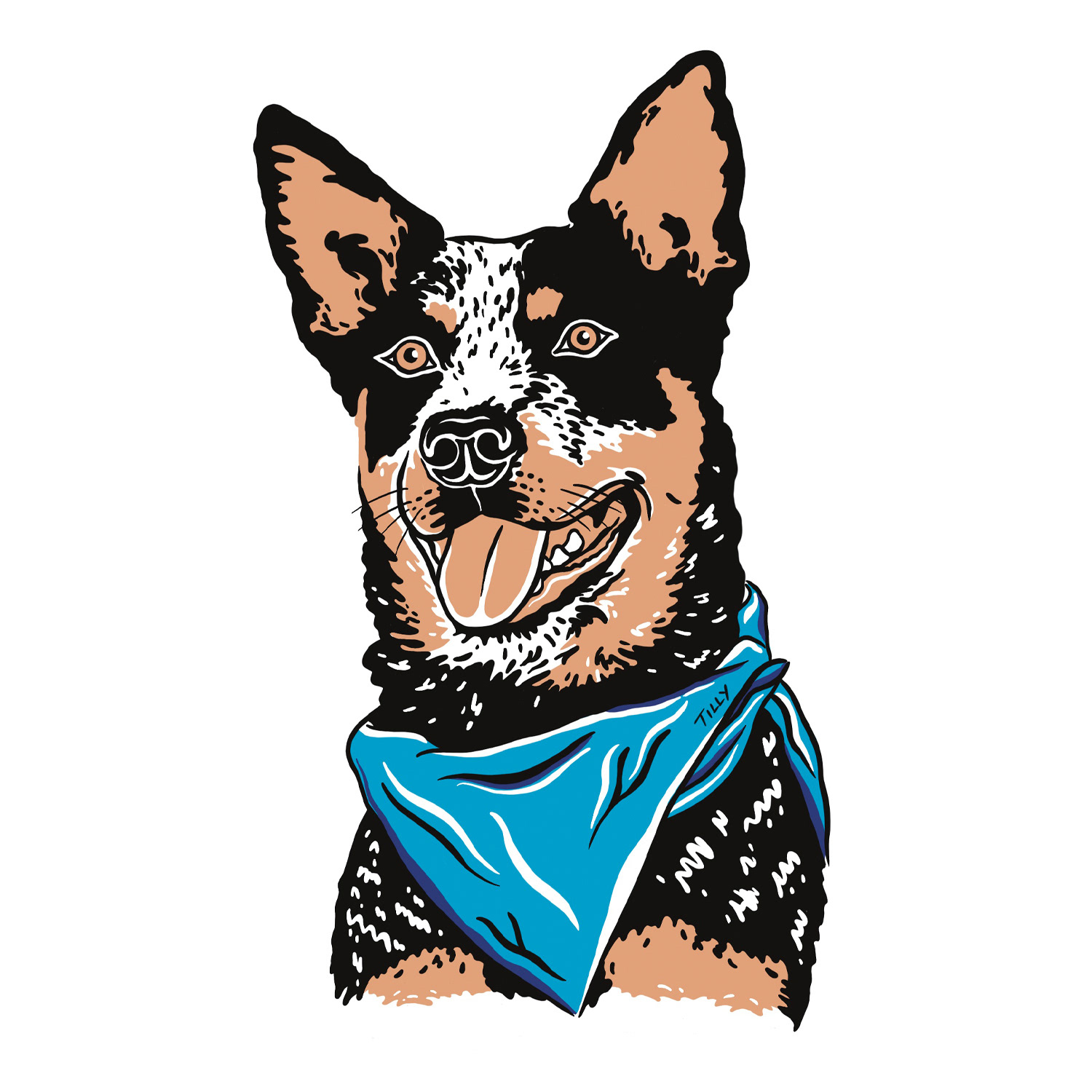 Pet portrait drawn in Procreate