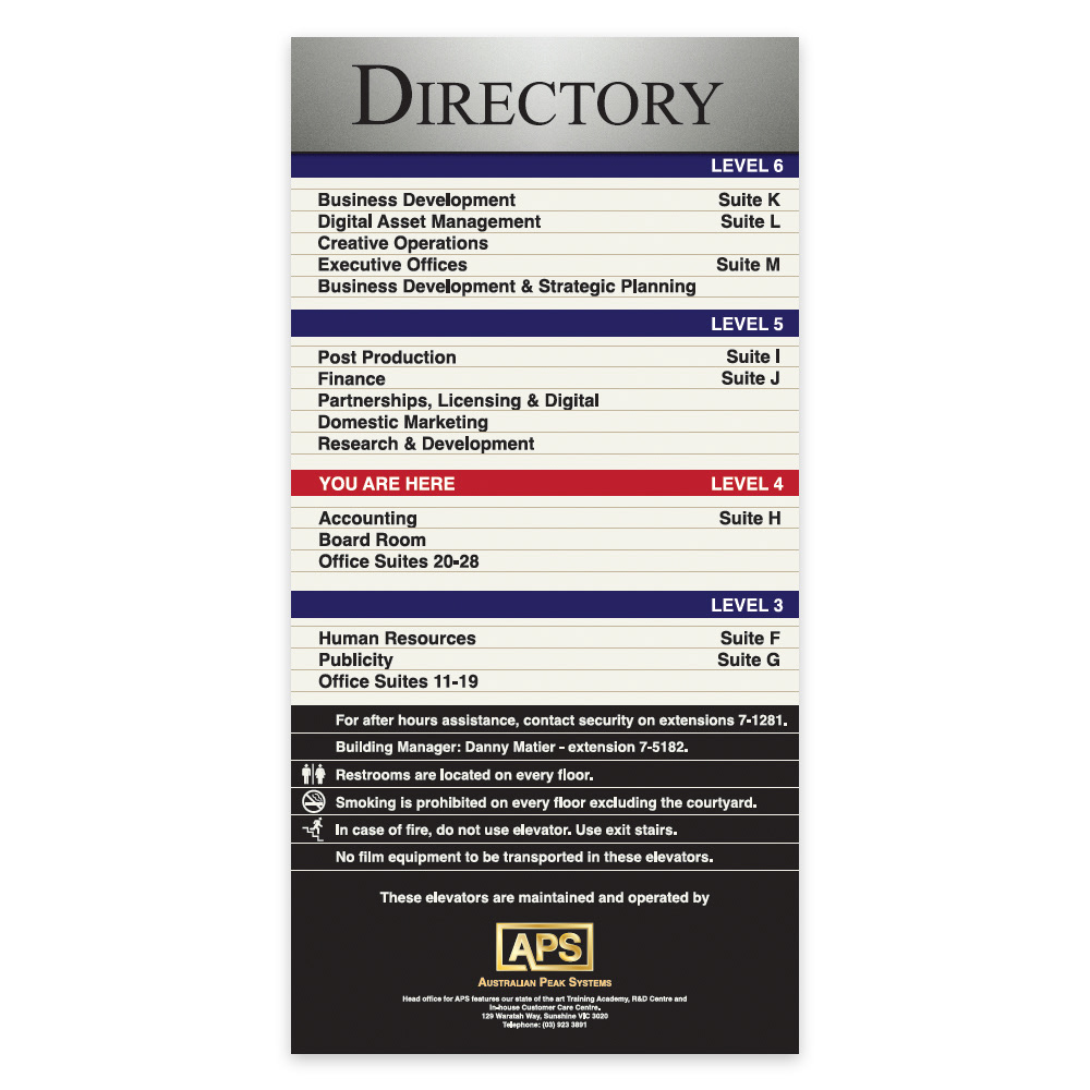 1980s style TV studio elevator design