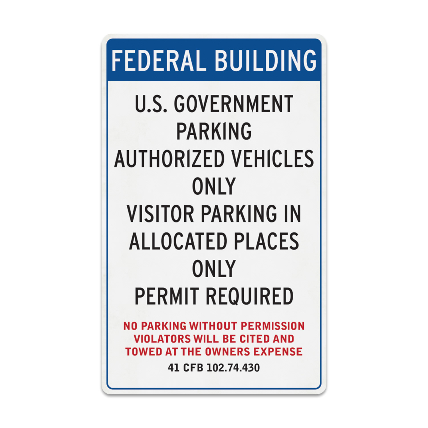 Faux FBI car park sign