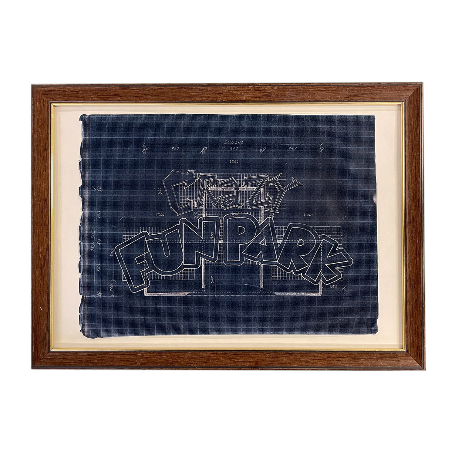 Neon sign design, made into blue print