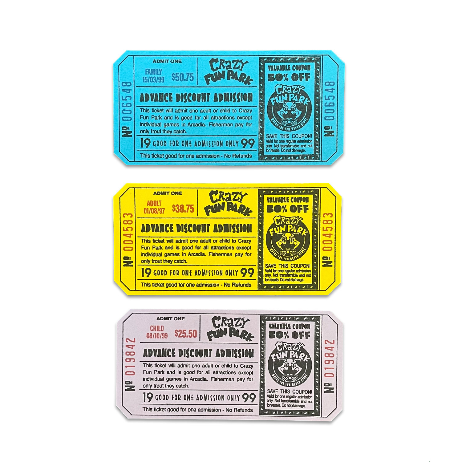 Ticket prop including logo design