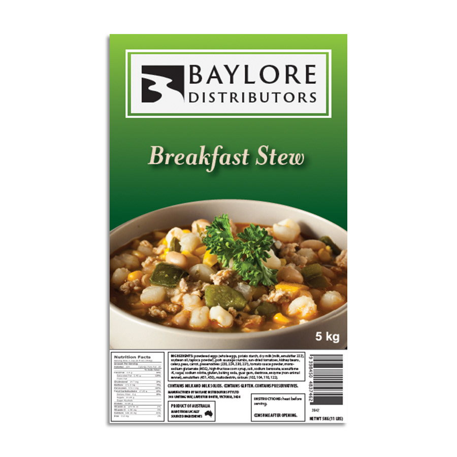 Label design for bulk size stew packaging for Wentworth Season 8