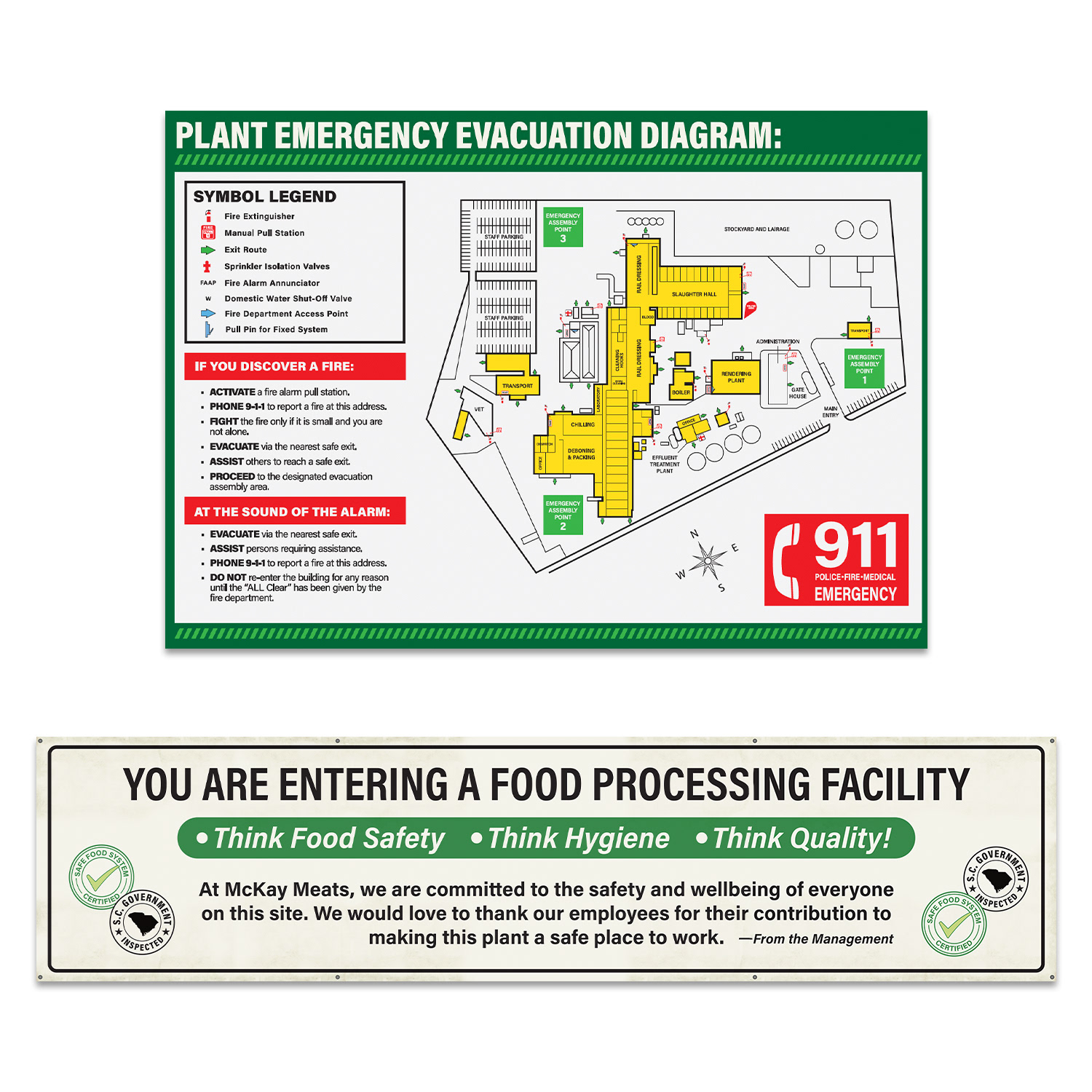 Factory safety sign designs