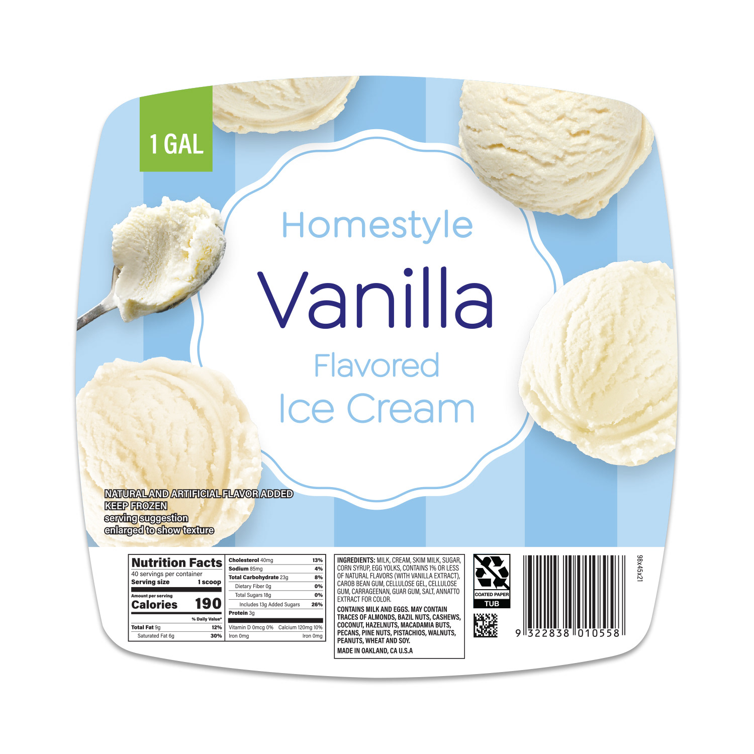 Label design for ice cream tub prop