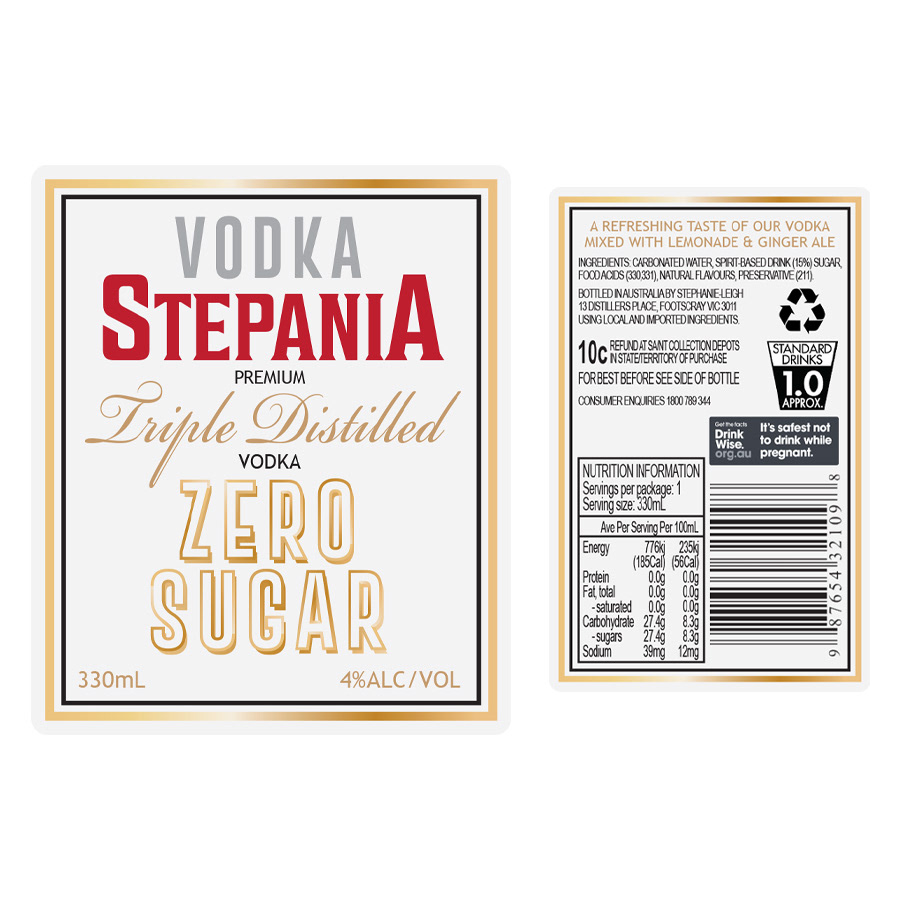 Prop vodka bottle label design