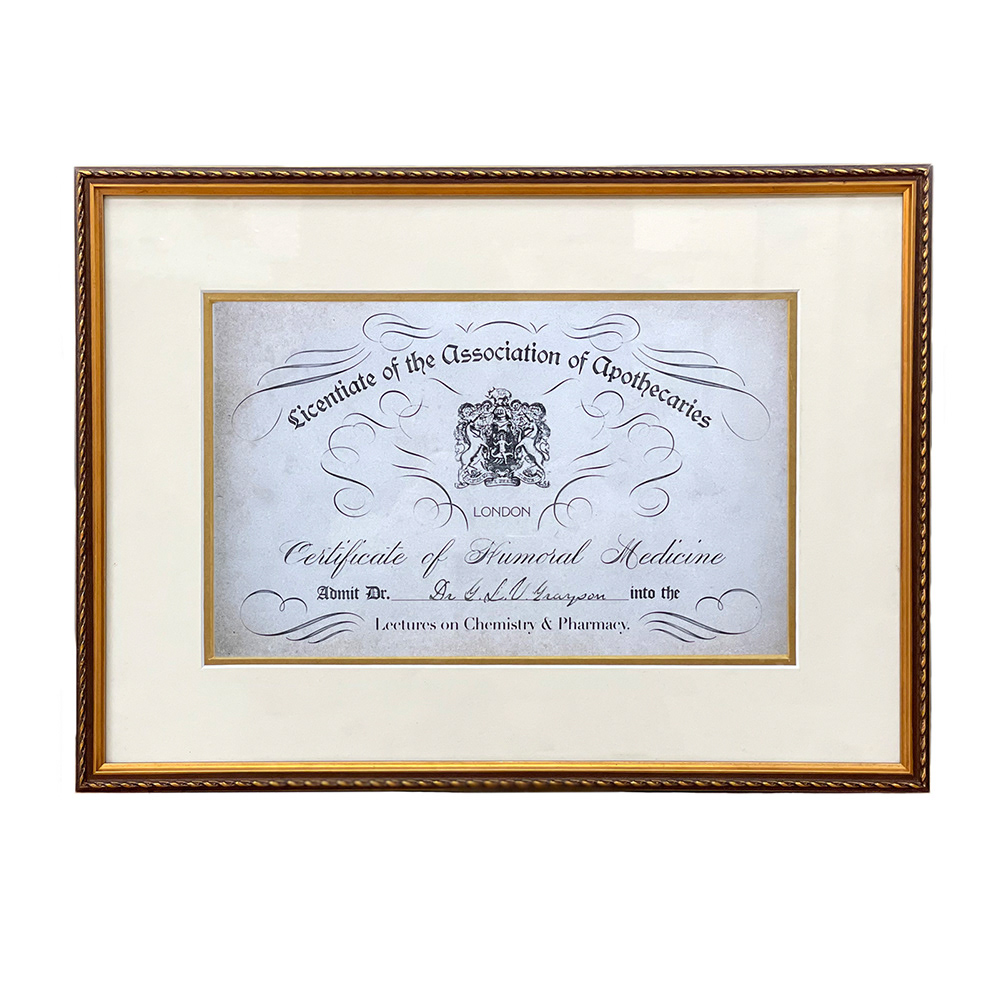 Historical doctor's certificate design