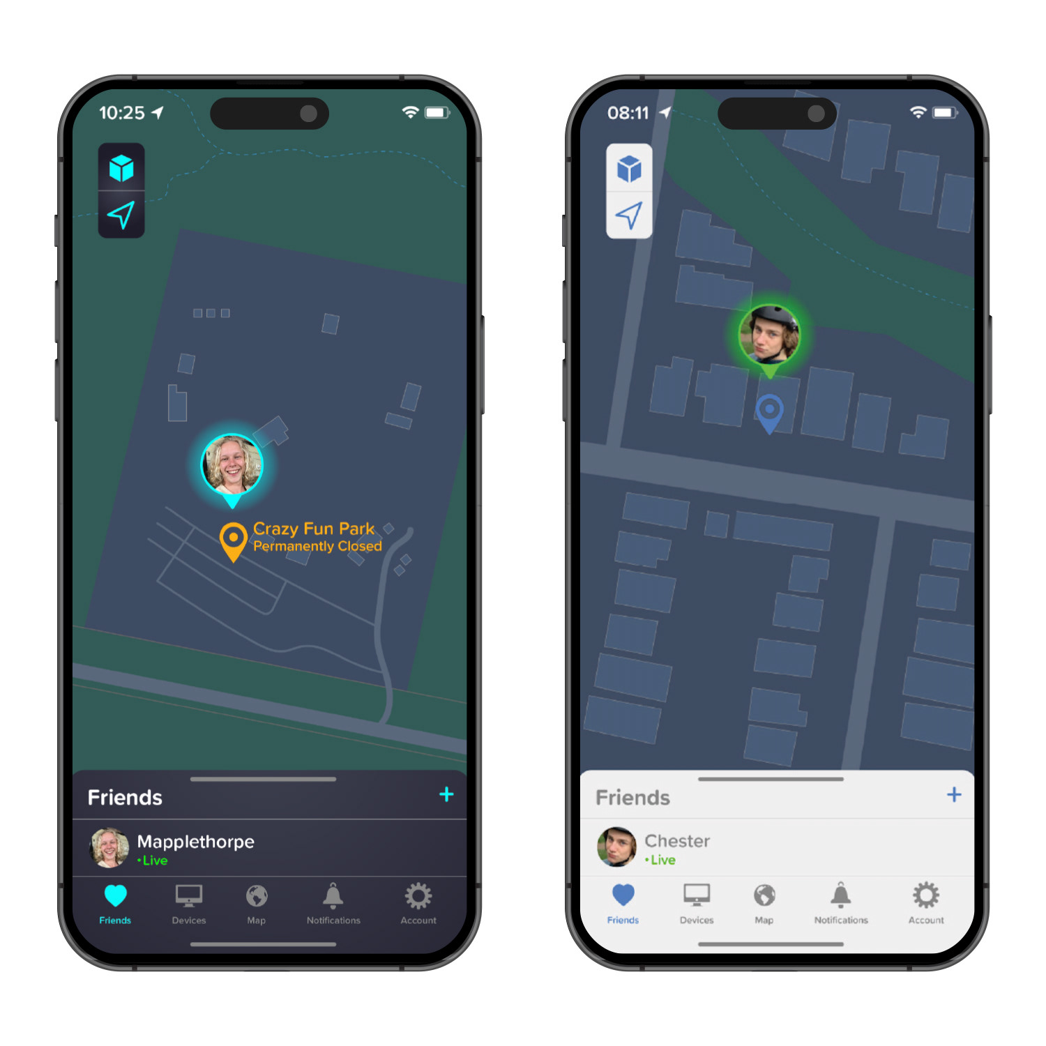 "Where's My Friend" phone app (Crazy Fun Park)