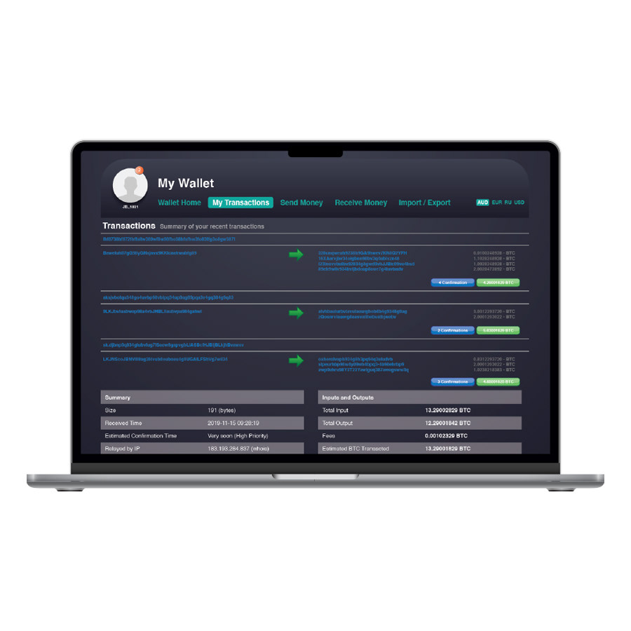 Design of cryptocurrency website