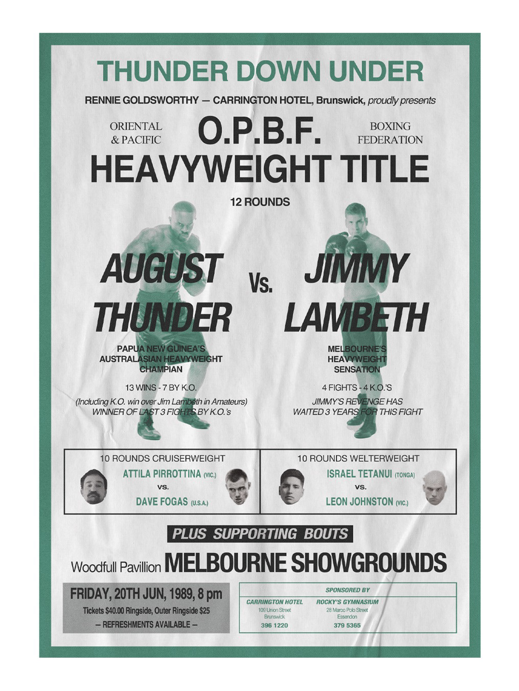 1989 paste-up poster for background