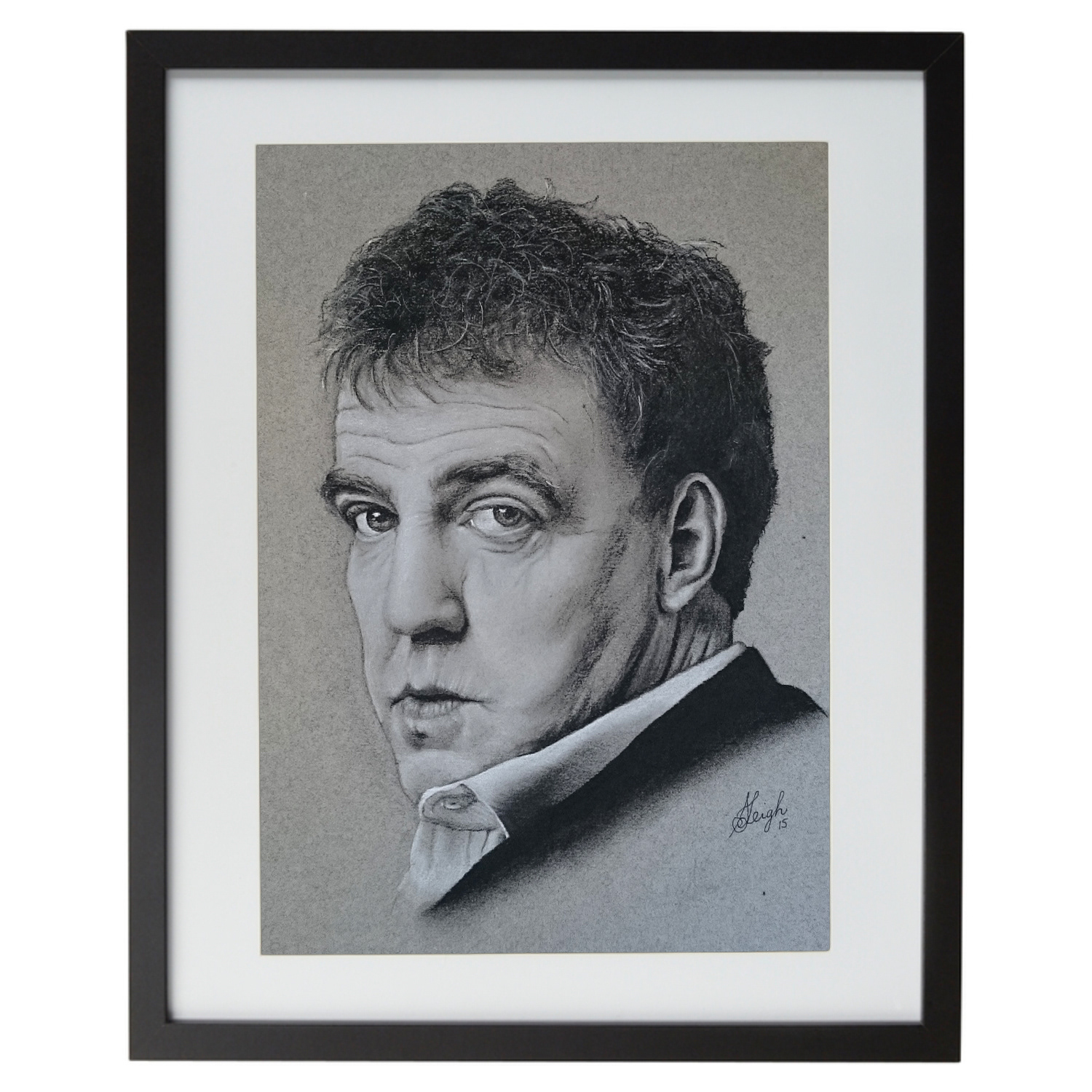 Portrait with charcoal on paper