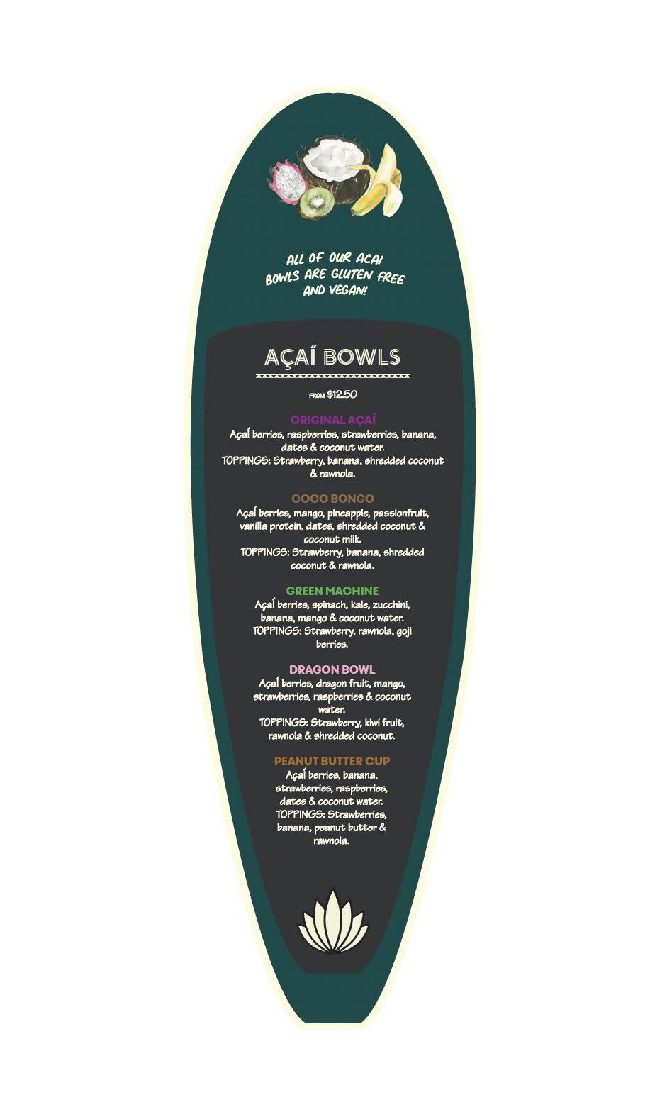 Menu signage design