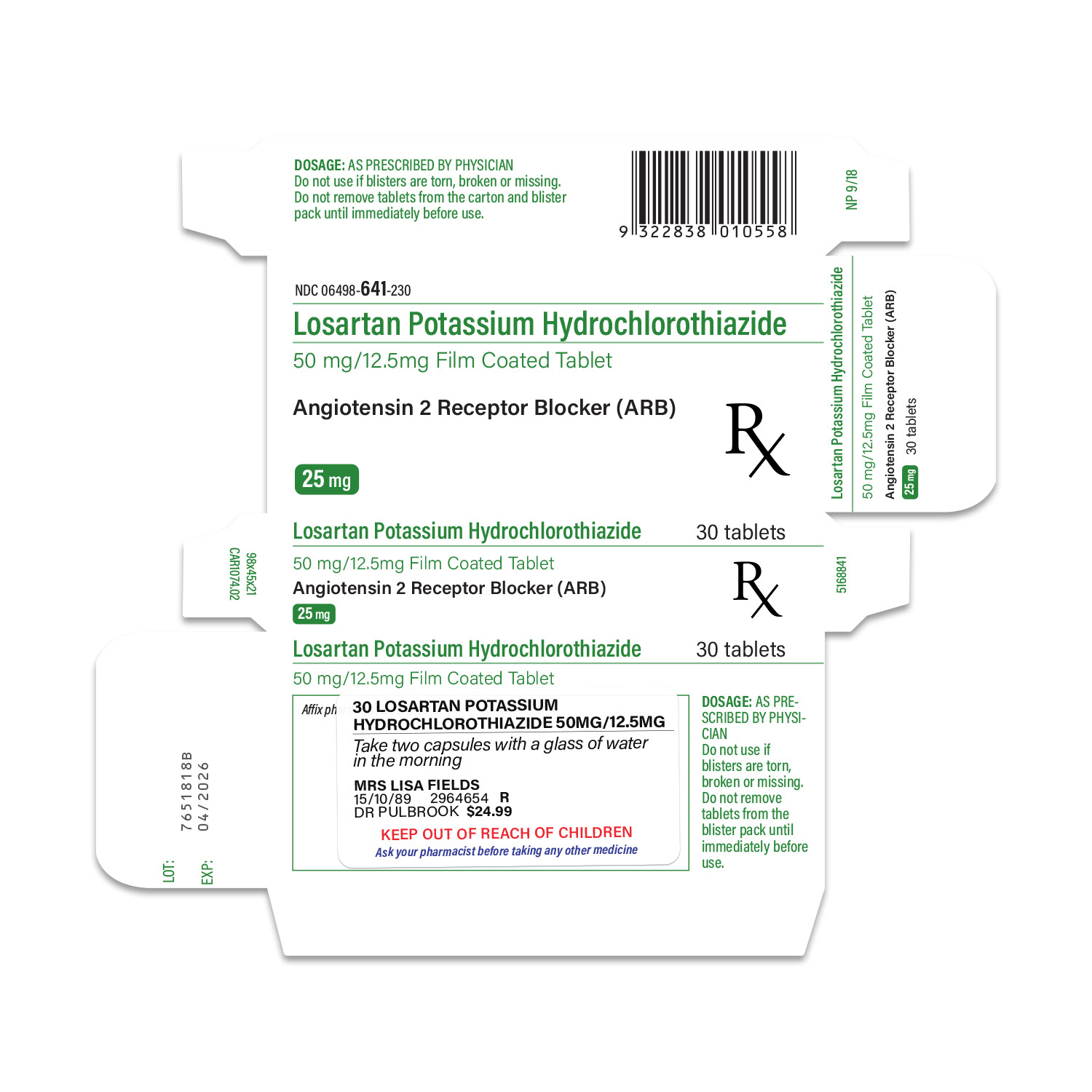 Pill box and prescription label (Bear Country)