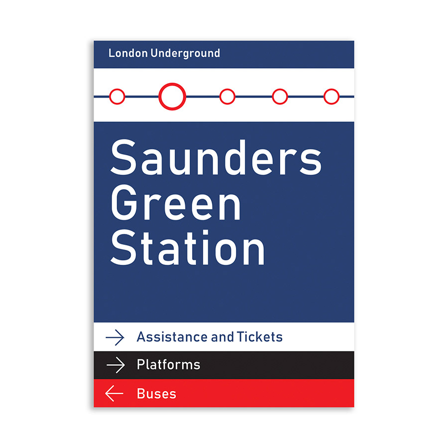 Sign design for London subway