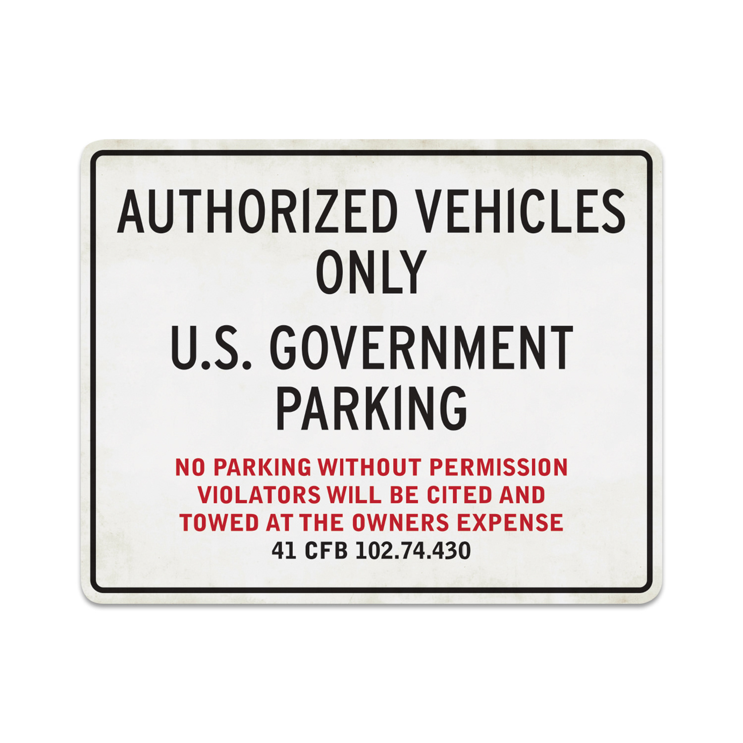 Faux FBI car park sign design