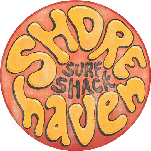 Surf shop signage, aged in Photoshop.