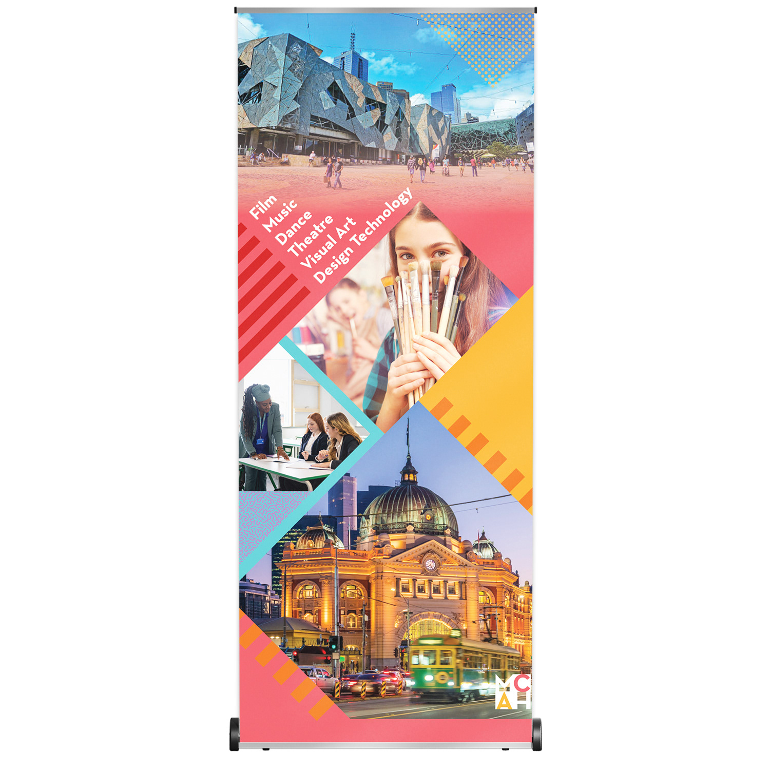 Art school advertising pull-up banner