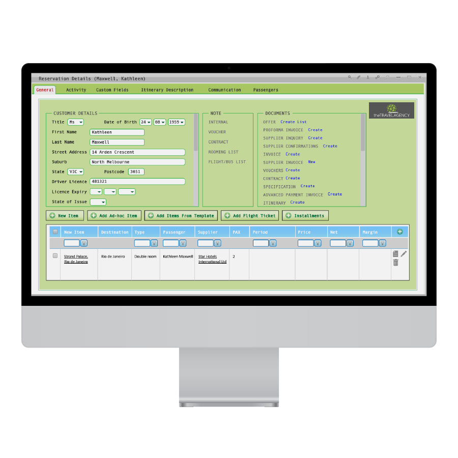Design of user interface for travel company
