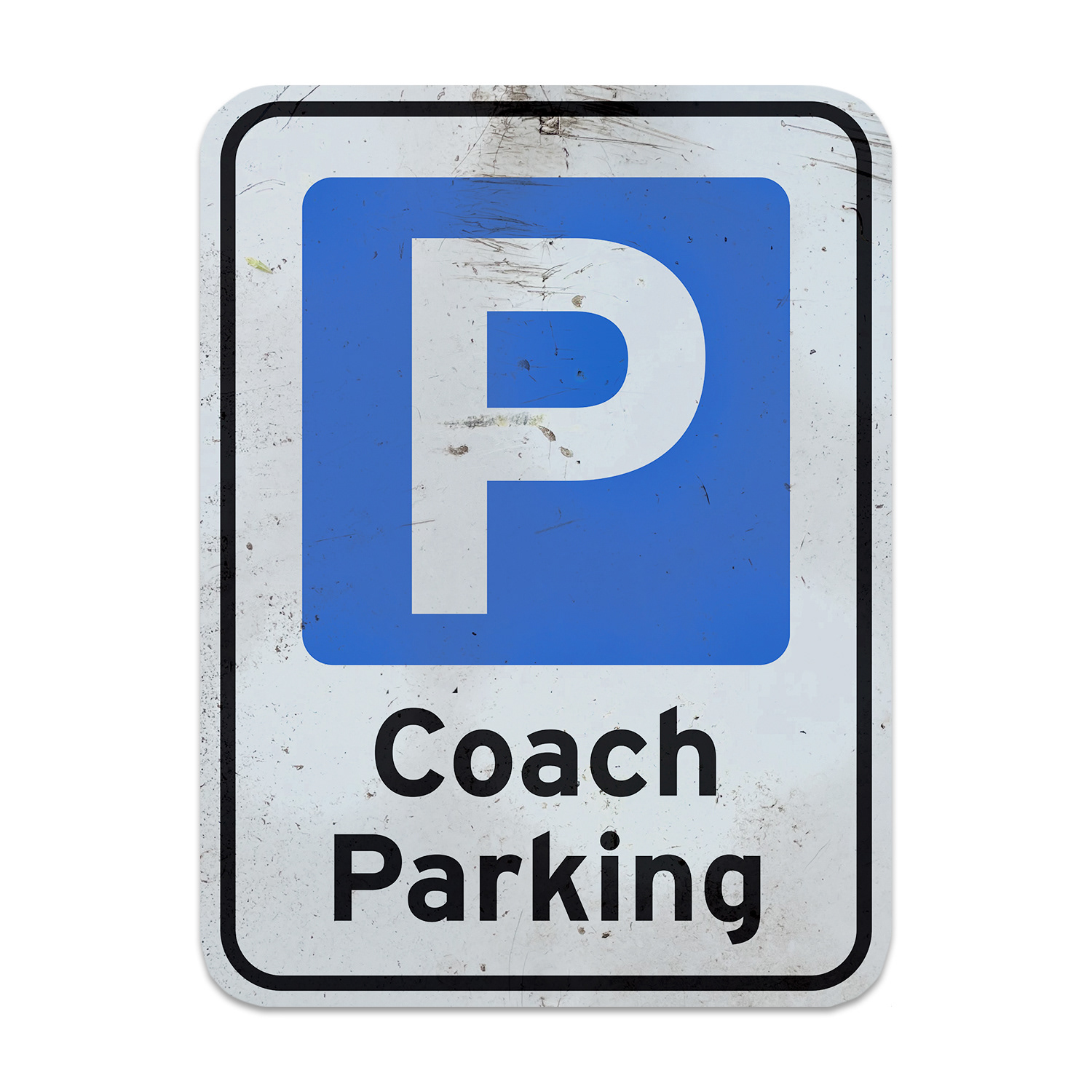 Parking sign including digital ageing and distressing