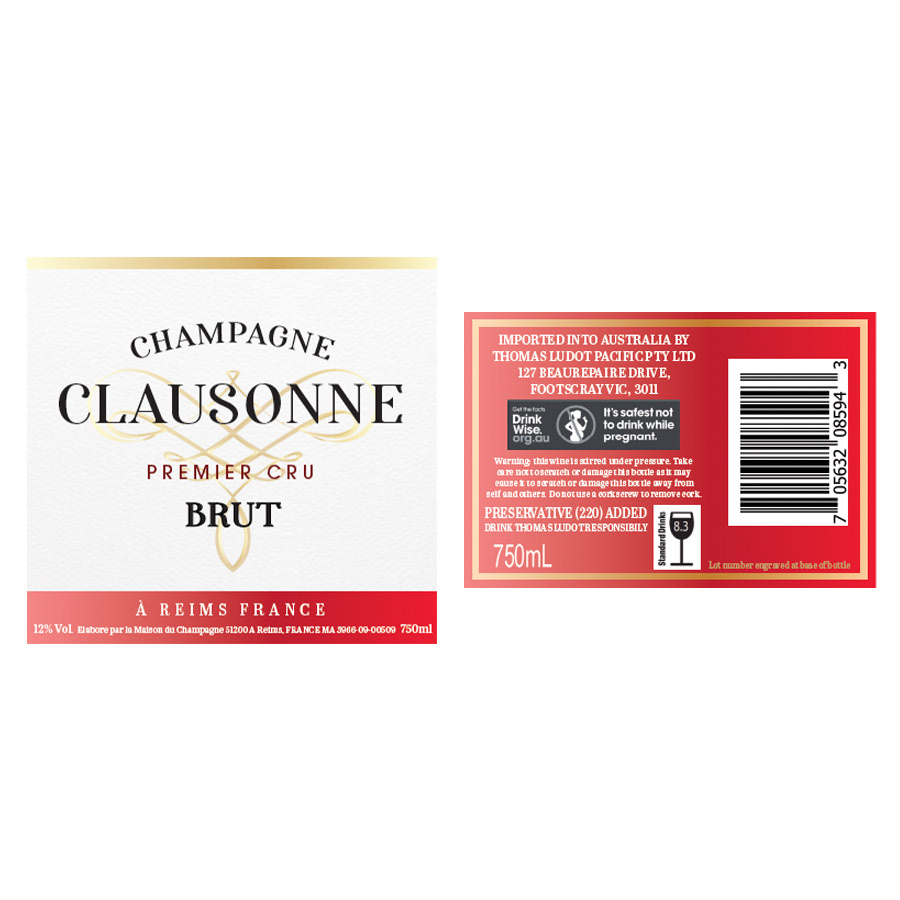 Label design for prop champagne bottle