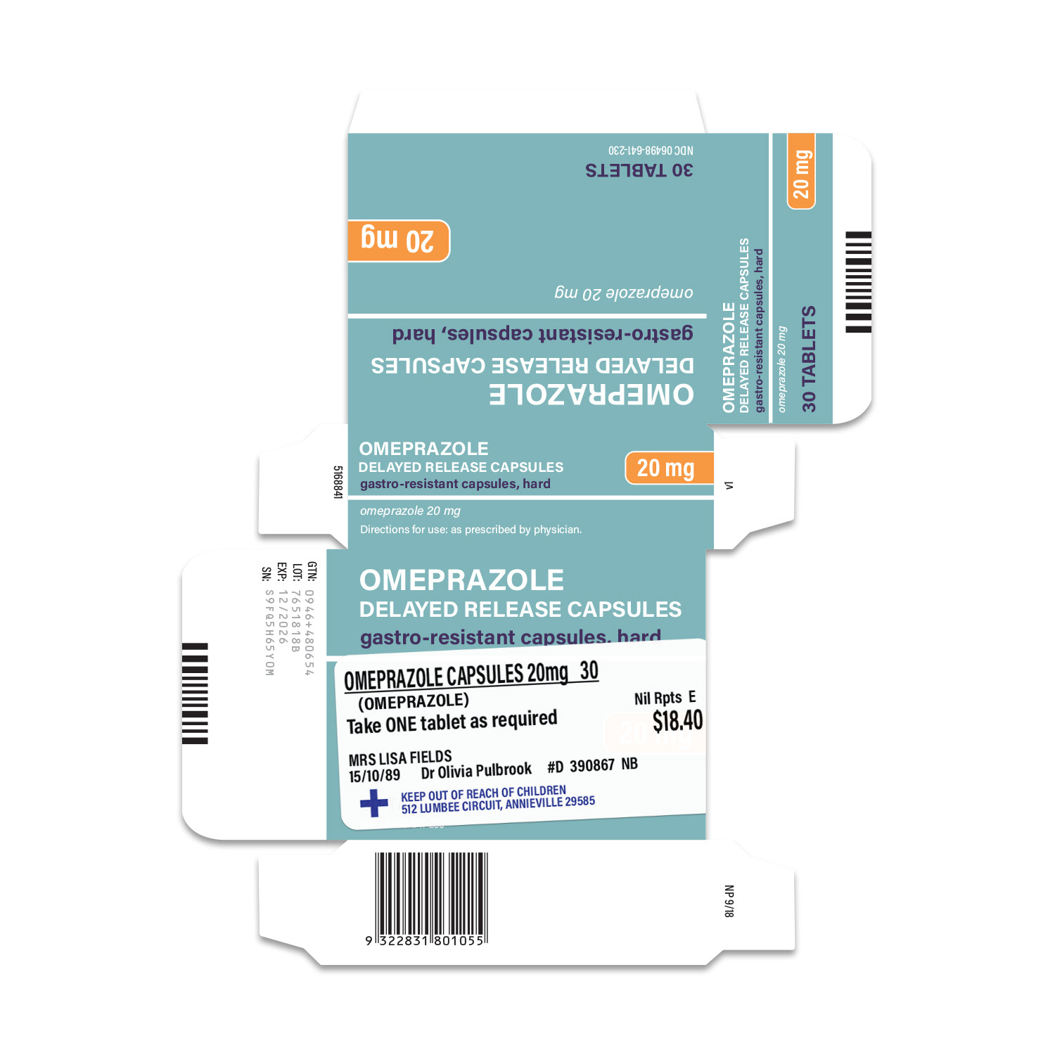 Pill box and prescription label (Bear Country)