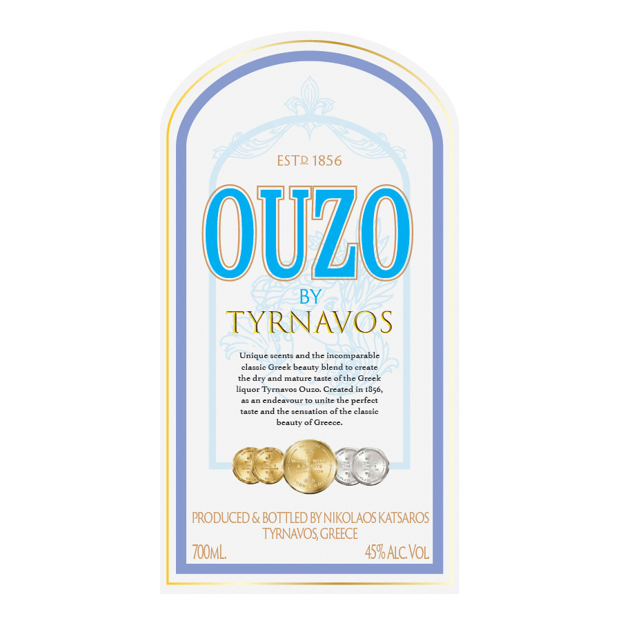 Ouzo bottle label design for Informer 3838