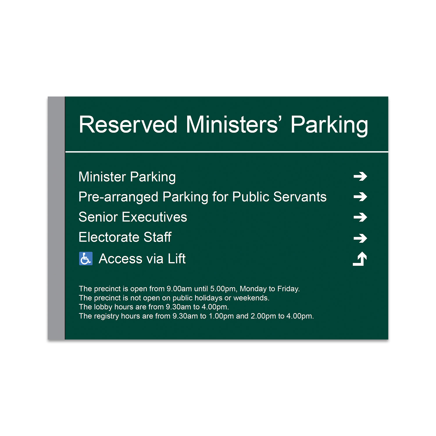 Design of parking sign
