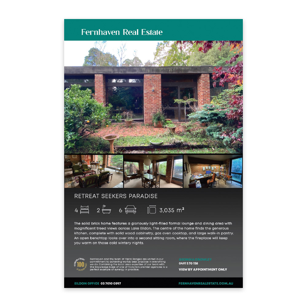 Real estate sign design for The Clearing