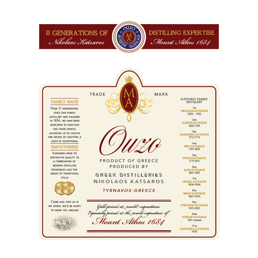 Ouzo bottle label design for Informer 3838