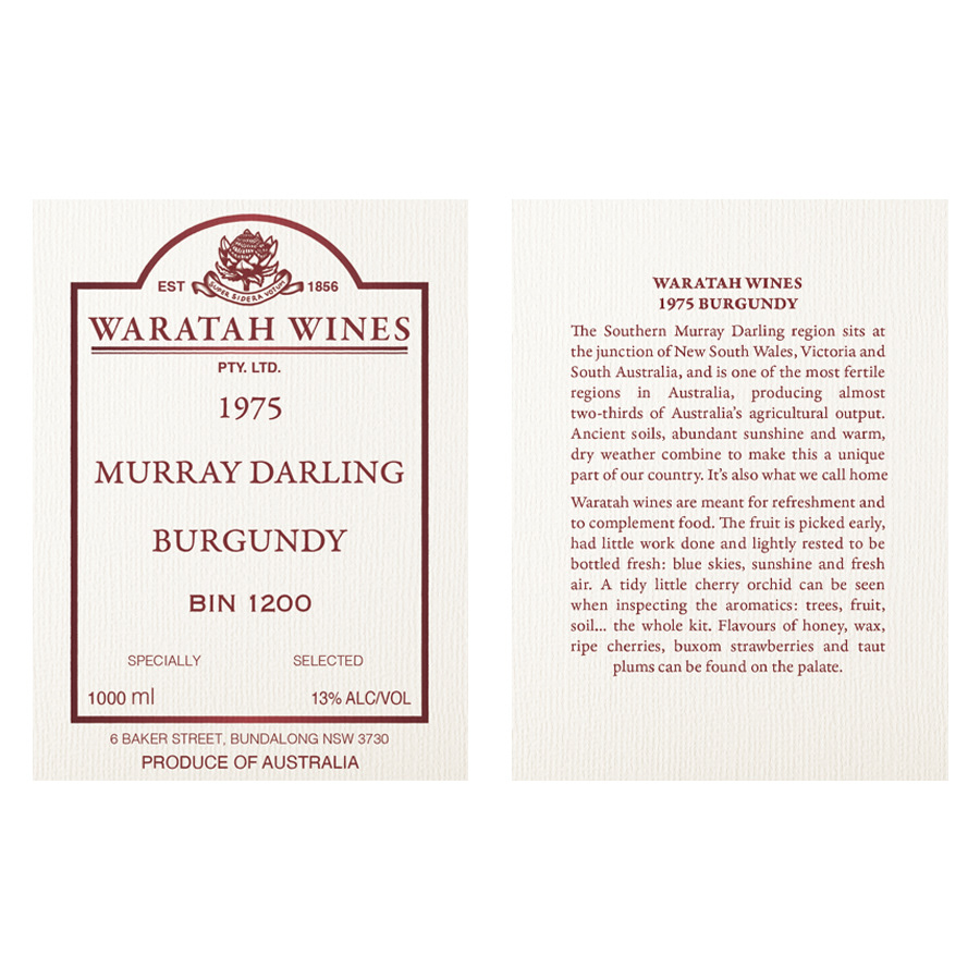 Red wine bottle label design for Dangerous Animals