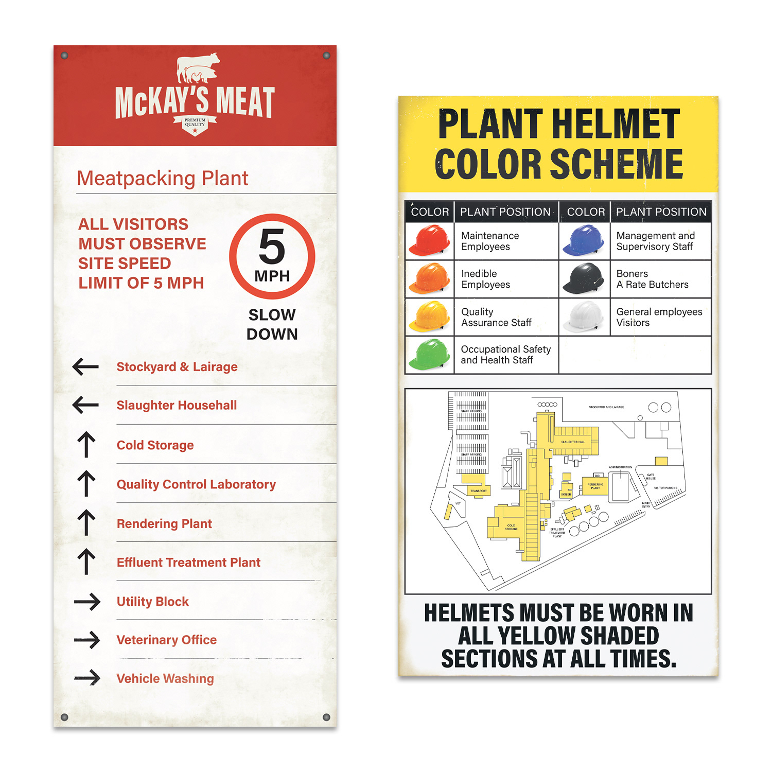 Factory safety sign designs