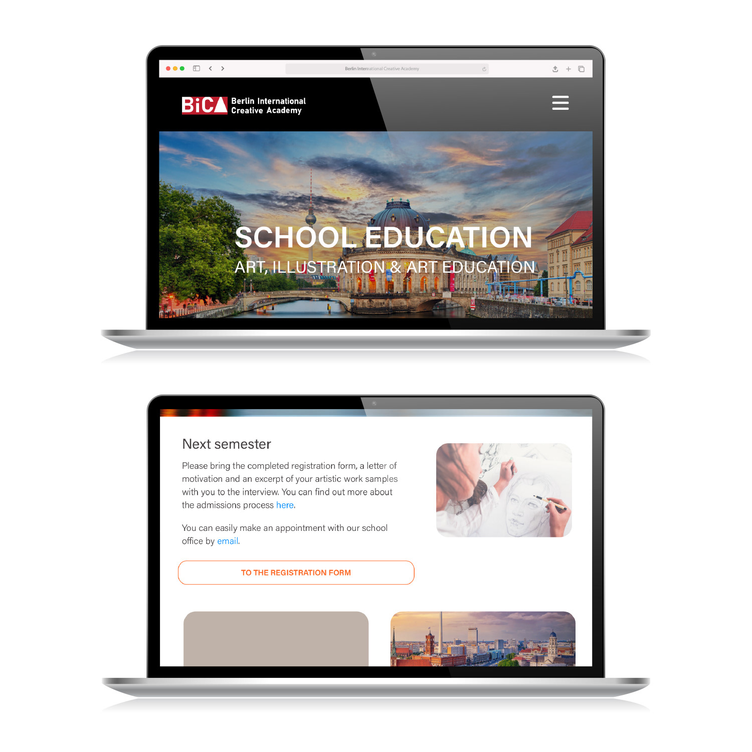 Scrollable webpage design for arts school (Crazy Fun park)