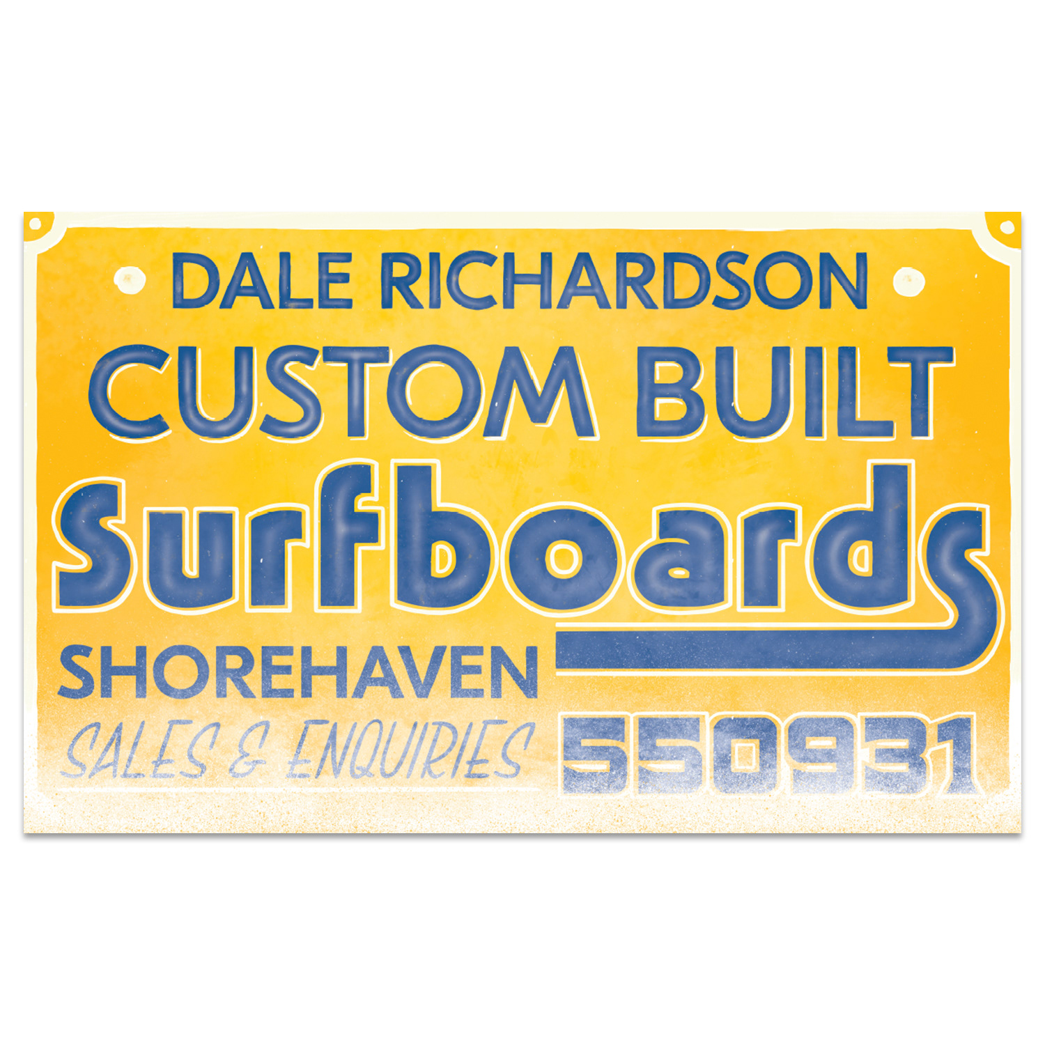 Sign design for surfboard maker